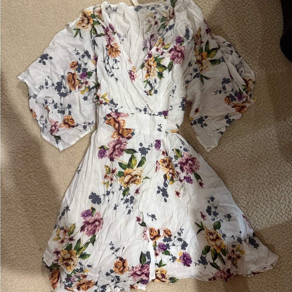 Pinkblush Floral Mini Dress - White, Purple, Yellow